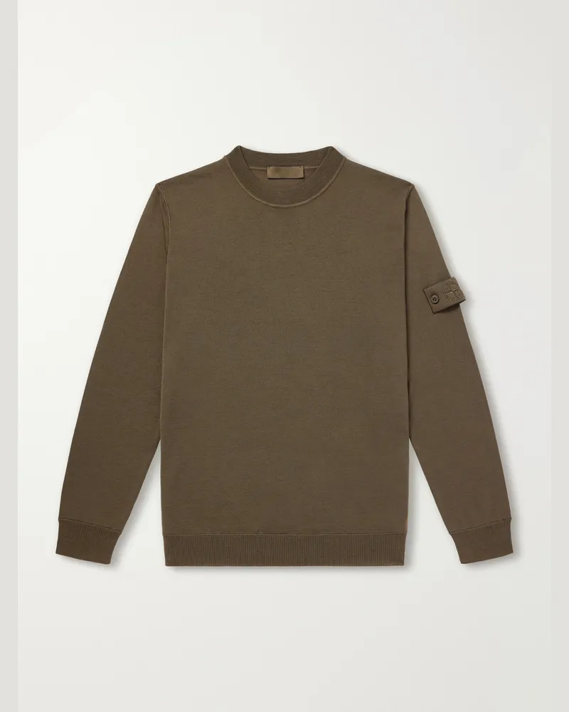 Stone Island GHOST Knitted Virgin Wool Sweater Green