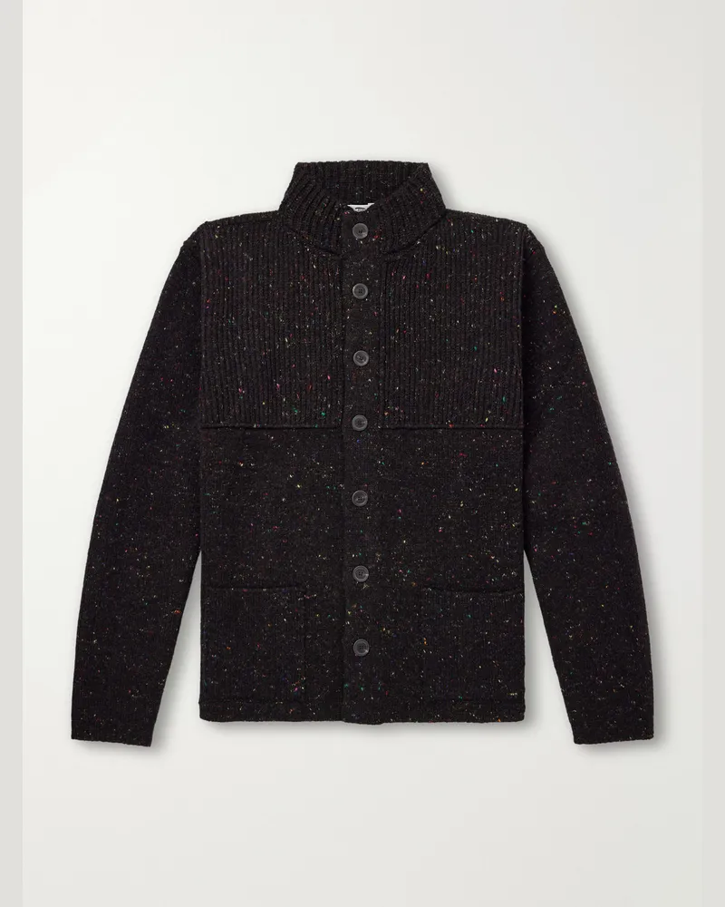 Inis Meáin Storm Merino Wool and Cashmere-Blend Cardigan Brown