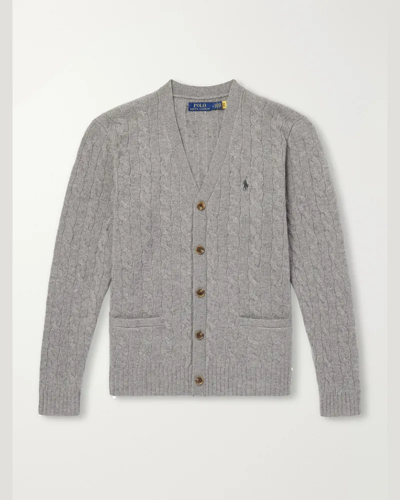 Ralph Lauren Wool and Cashmere-Blend Cardigan Gray