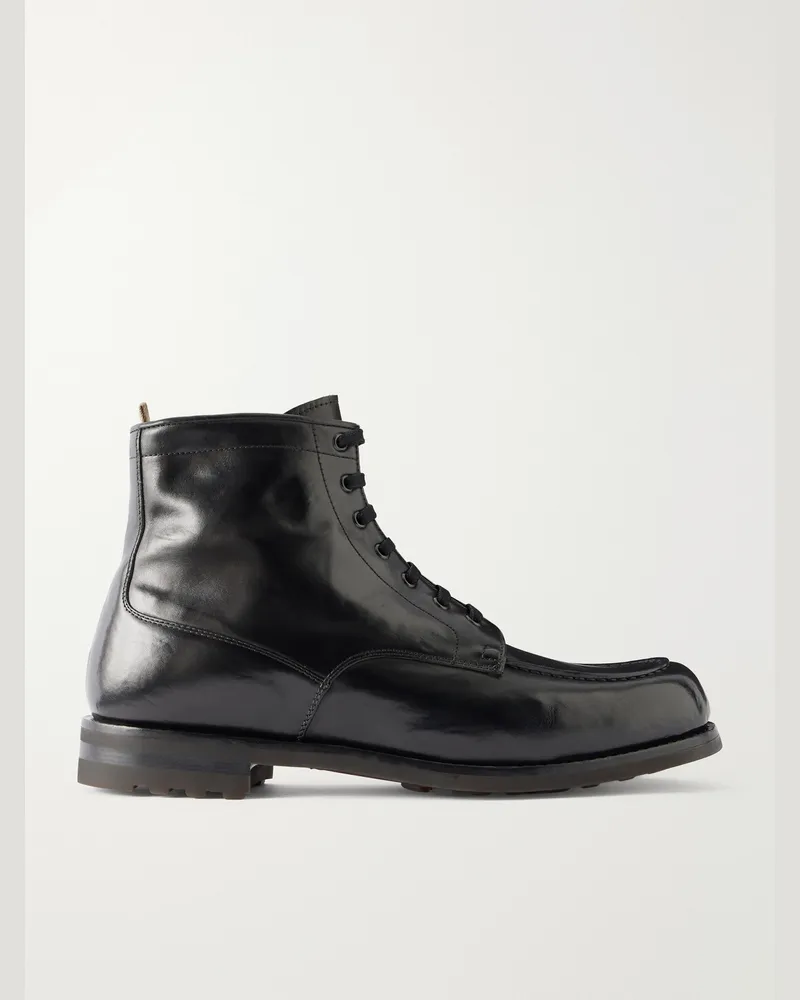Officine Creative Italia Balata Flexi 002 Leather Boots Black