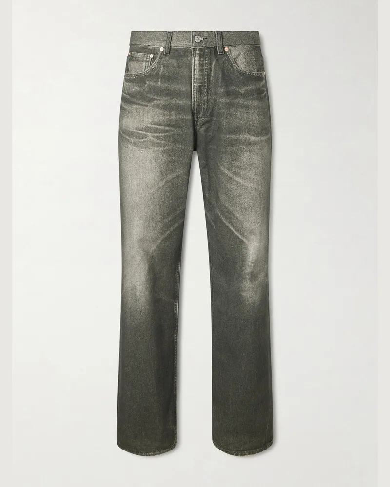 Our Legacy Third Cut Straight-Leg Printed Jeans Black