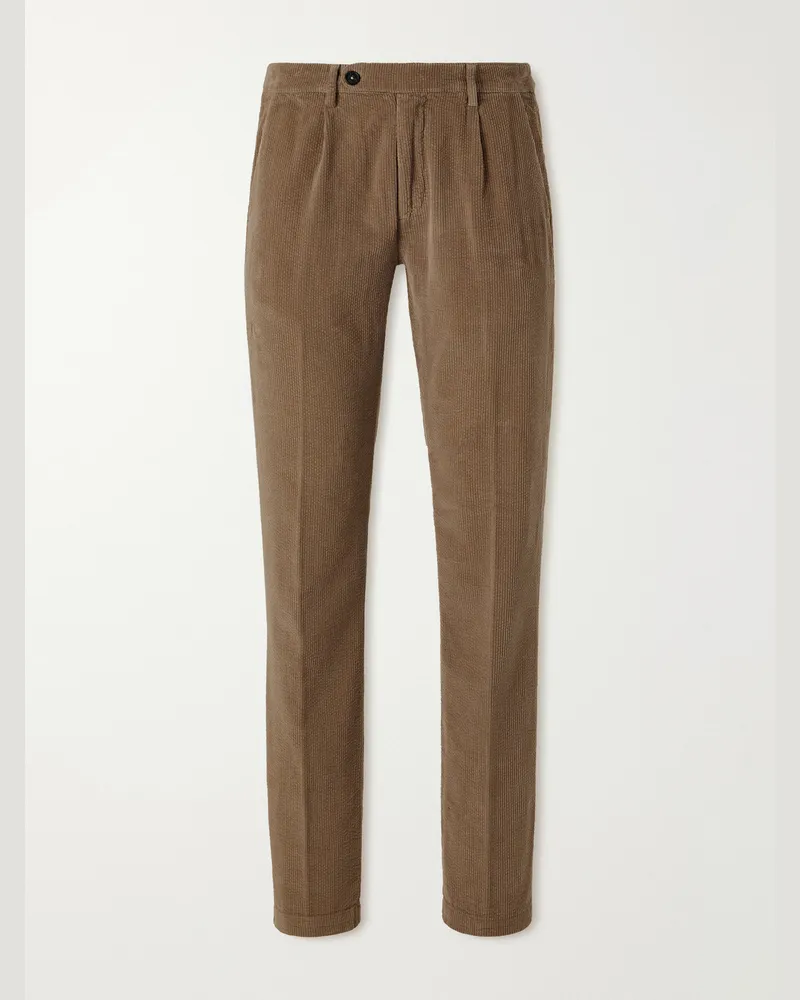 Massimo Alba Ionio2 Straight-Leg Cotton-Corduroy Trousers Brown