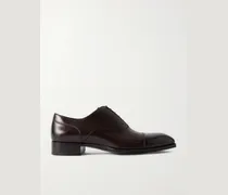 Elkan Burnished-Leather Oxford Shoes