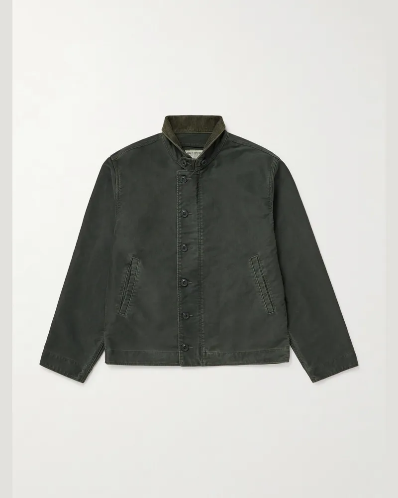 RRL Jacke aus Baumwolle mit Cordbesatz Schwarz