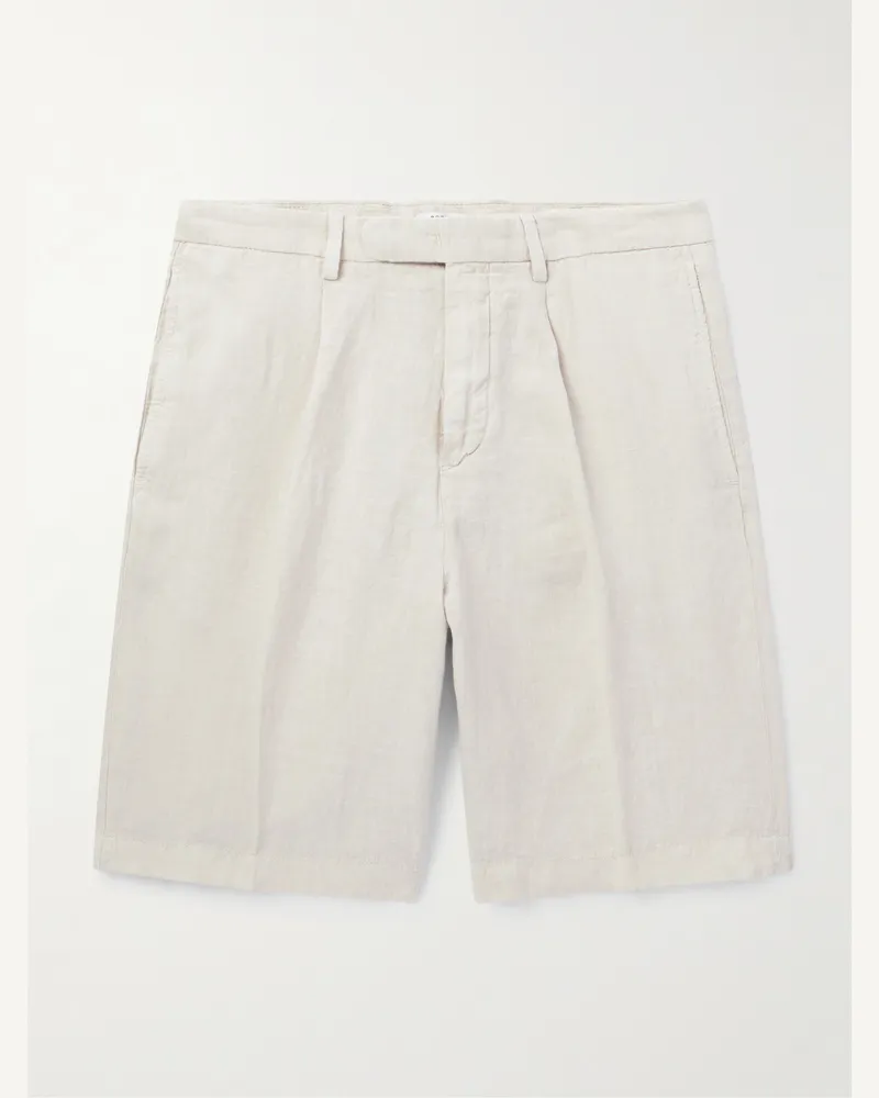 Boglioli Gerade geschnittene Shorts aus Leinen Neutral