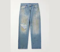 Straight-Leg Distressed Jeans