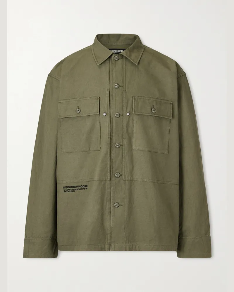 Neighborhood Fatigue Hemd aus Baumwolle Grün