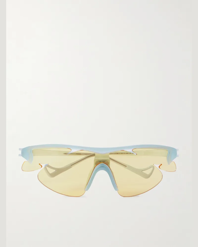 District Vision POST ARCHIVE FACTION Junya Racer Sonnenbrille mit D-Rahmen aus Polycarbonat und Titan Gelb