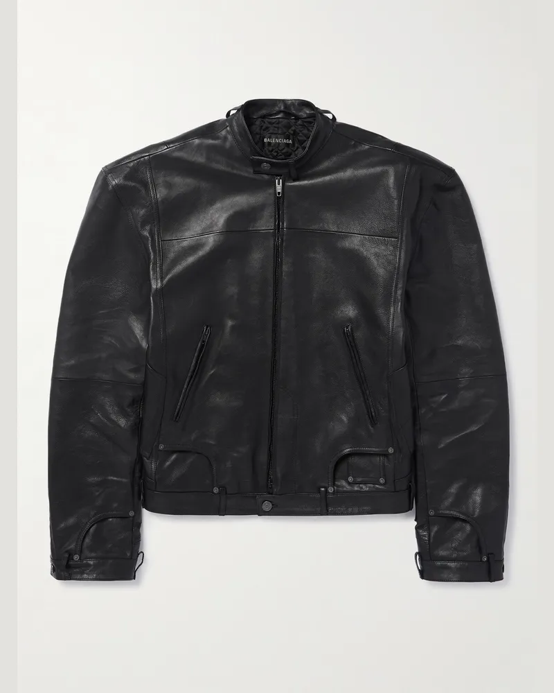 Balenciaga Lederjacke Schwarz