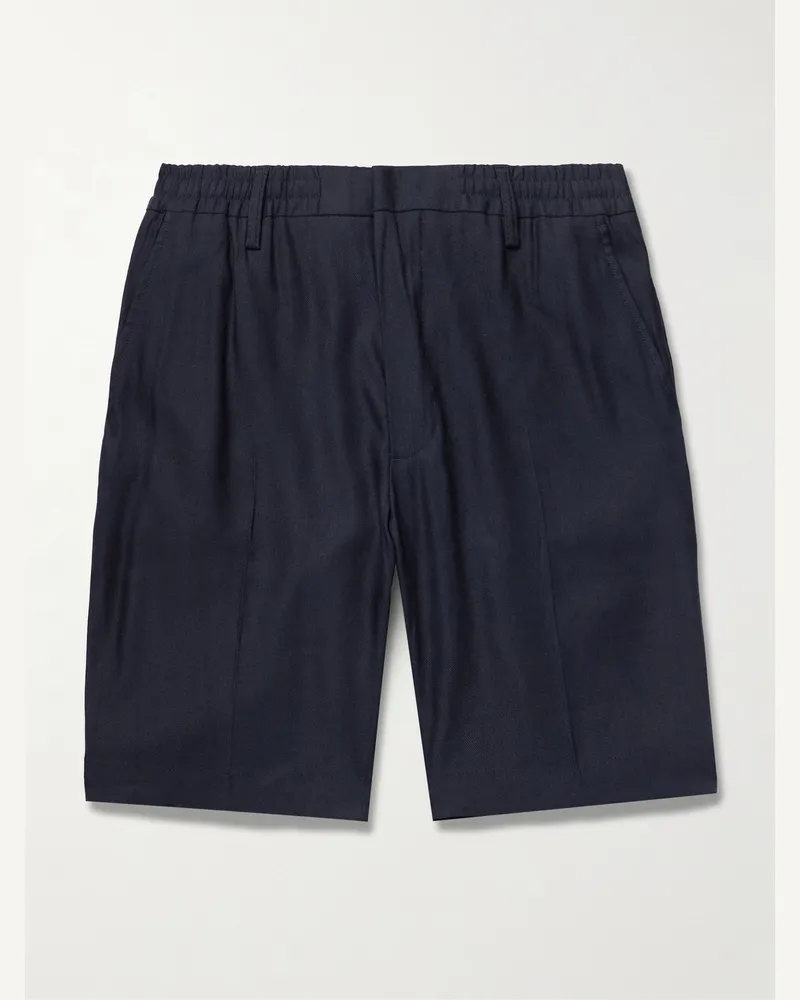 NN 07 Billie 1808 Straight-Leg LENZING™ ECOVERO™ and Linen-Blend Shorts Blue