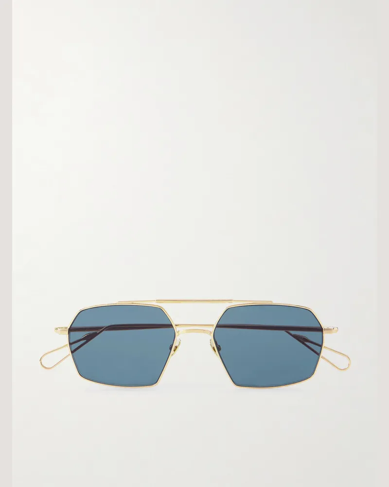 AHLEM Haussmann goldfarbene Pilotensonnenbrille Gold
