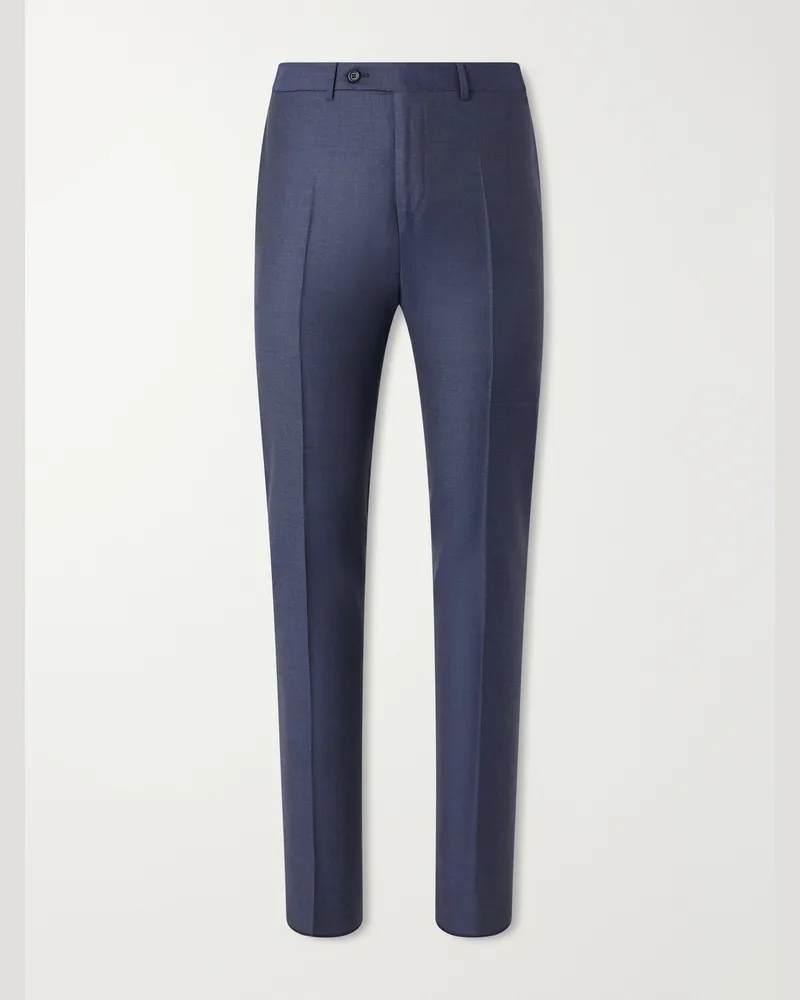 Canali Straight-Leg Wool-Twill Suit Trousers Blue