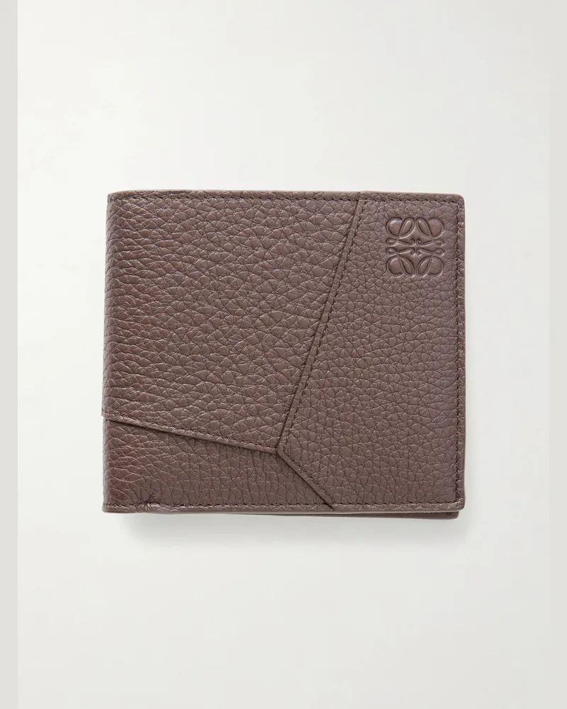 Loewe Puzzle Edge Panelled Full-Grain Leather Bifold Wallet Brown