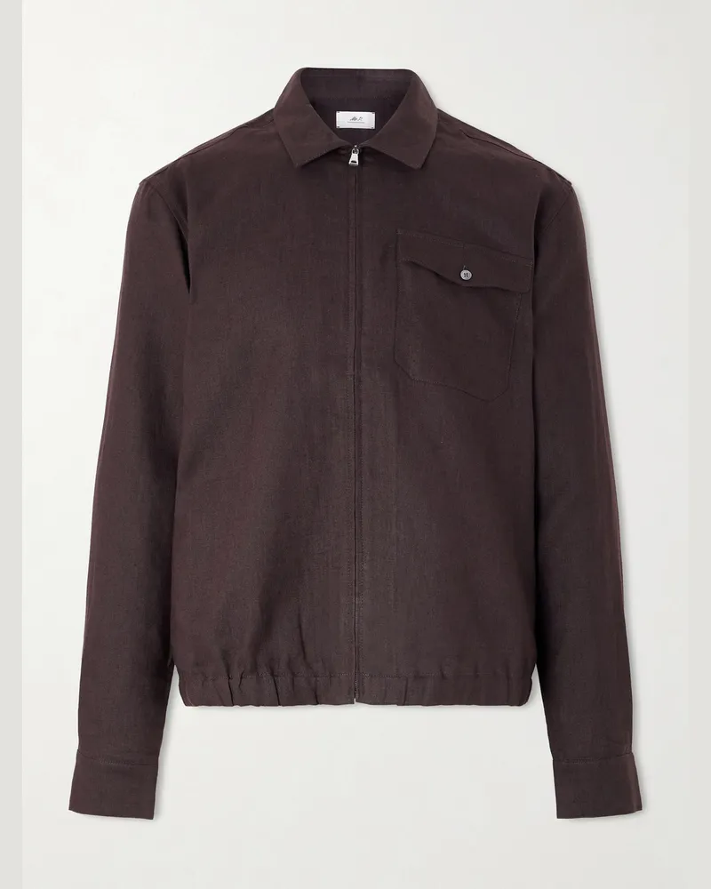 MR P. Linen Shirt Jacket Brown