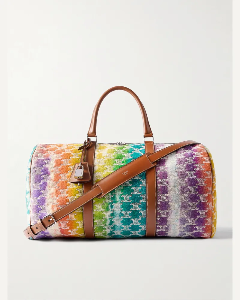 Celine Medium Voyage Leather-Trimmed Wool Weekend Bag Multi