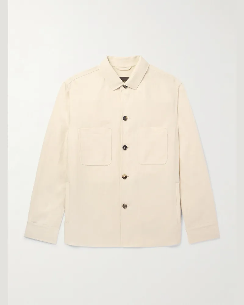 Loro Piana Evando Hemdjacke aus Leinen-Twill Neutral