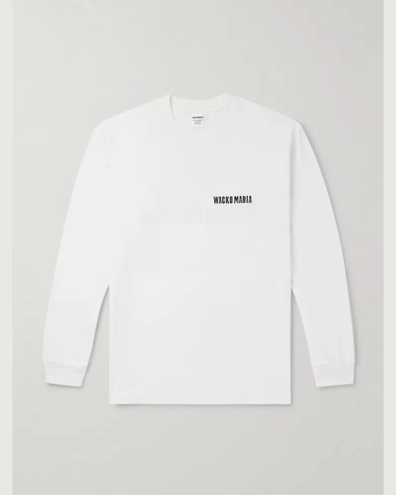 Wacko Maria Oberteil aus Baumwoll-Jersey mit Logoprint Weiß