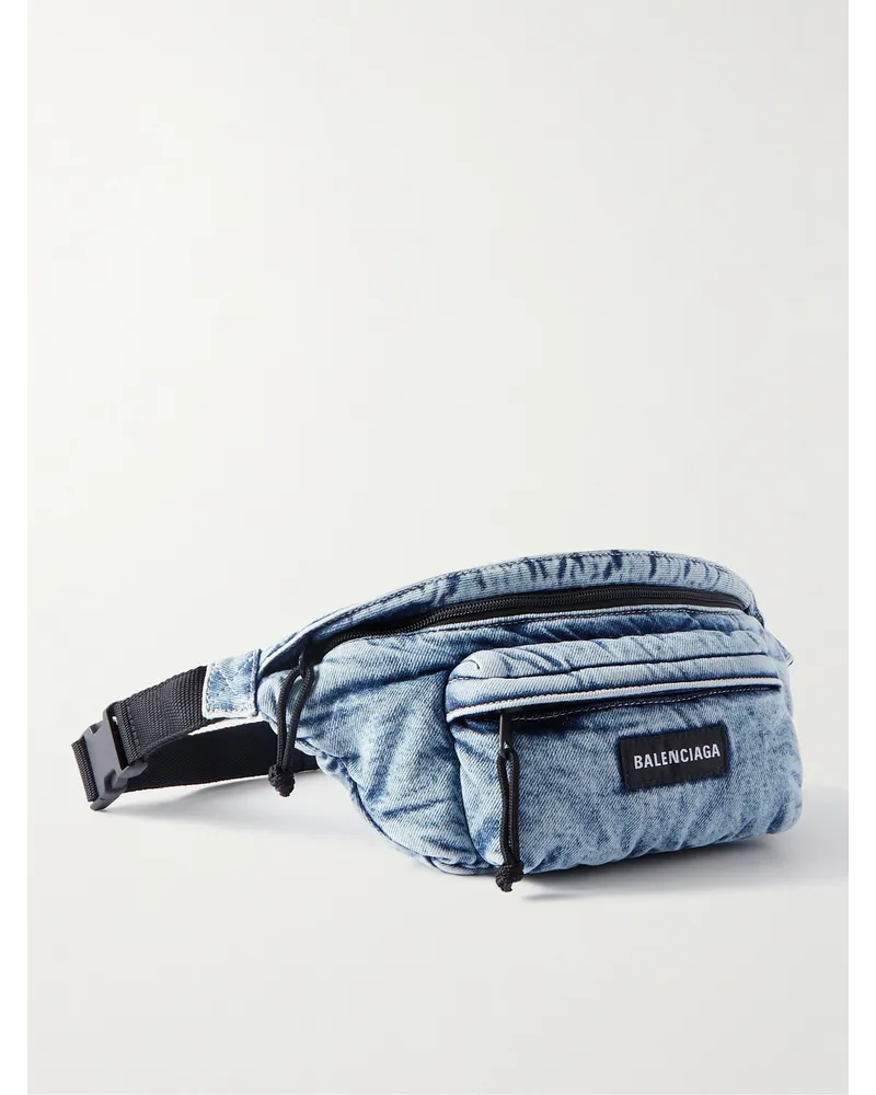 Balenciaga Explorer Gürteltasche aus Shell Blau