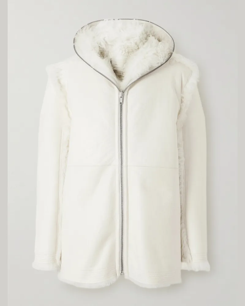 Rick Owens Shearling Jacket White
