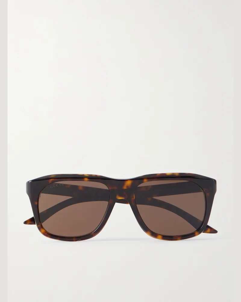 Gucci Round-Frame Tortoiseshell Acetate Sunglasses Tortoiseshell