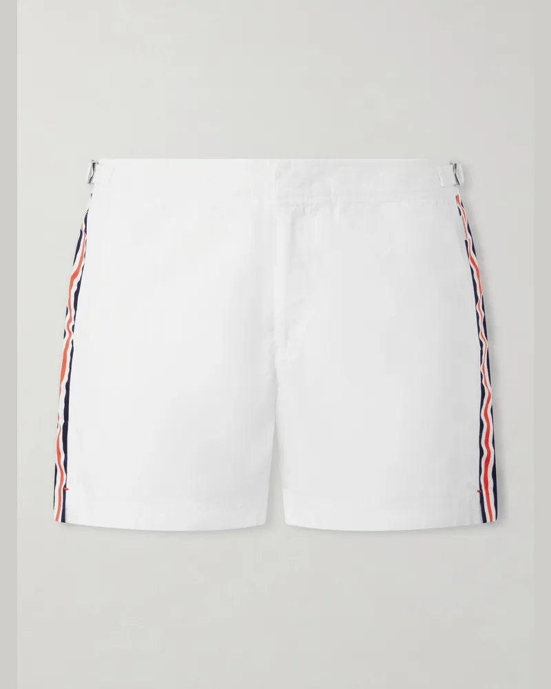 Orlebar Brown Setter Straight-Leg Short-Length Striped Swim Shorts White