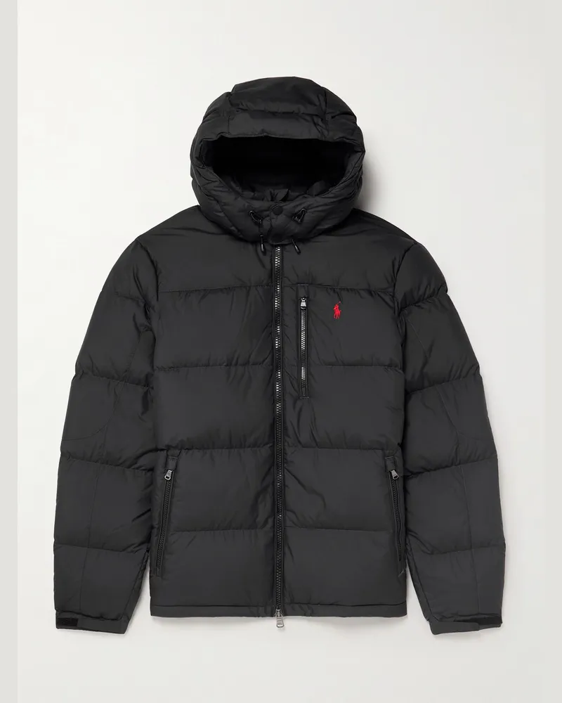 Ralph Lauren Wattierte Daunenjacke aus gestepptem Shell mit Logostickerei Schwarz