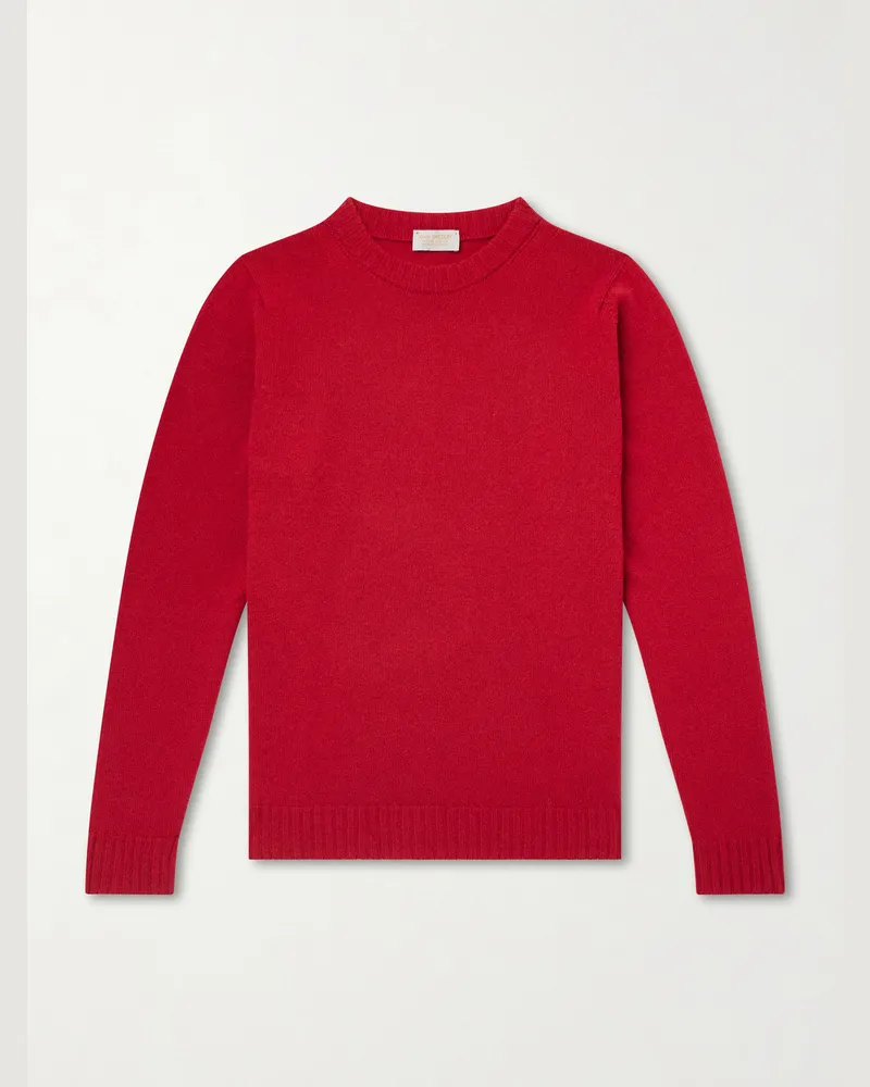 John Smedley Norfolk Recycled-Cashmere and Merino Wool-Blend Sweater Red