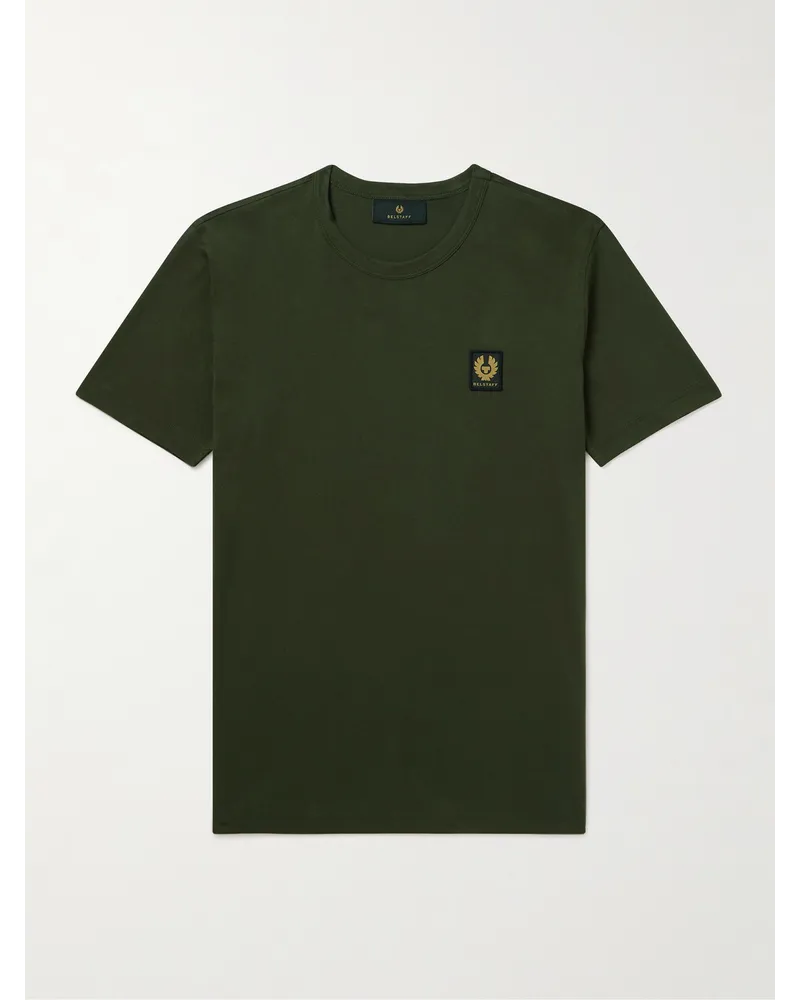 Belstaff T-Shirt aus Baumwoll-Jersey mit Logoapplikation Grün