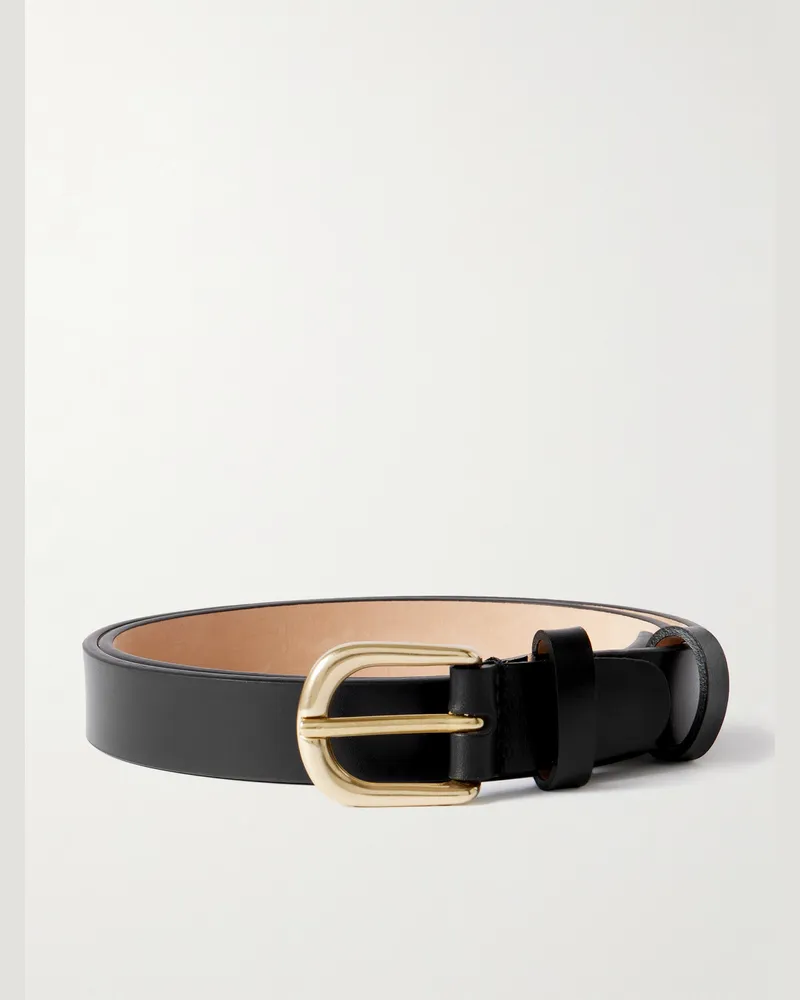 MR P. Gürtel aus Leder, 2,5 cm Schwarz