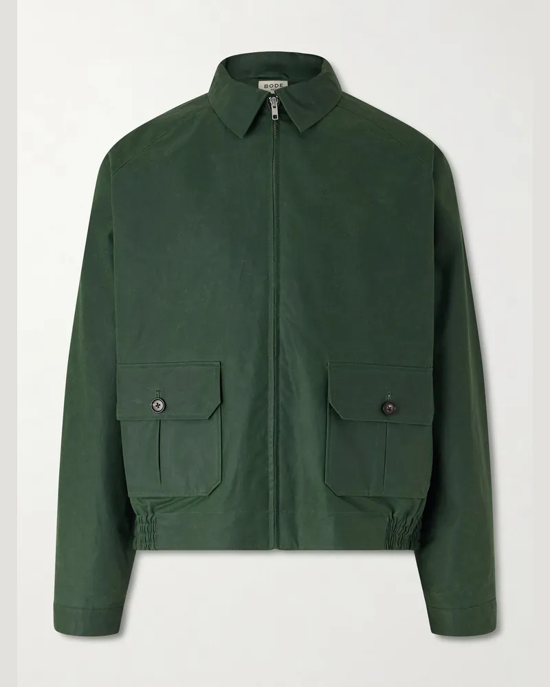 BODE Coach Blouson aus gewachster Baumwolle Grün