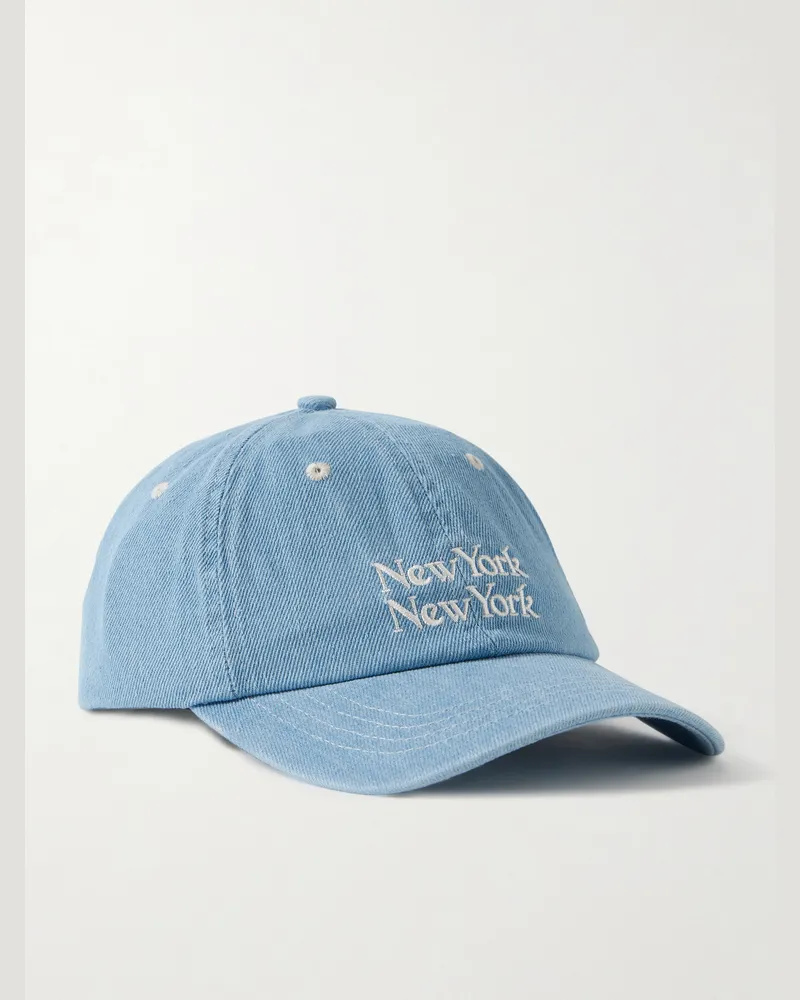 Corridor NY NY Baseballkappe aus Baumwoll-Twill mit Stickerei Blau