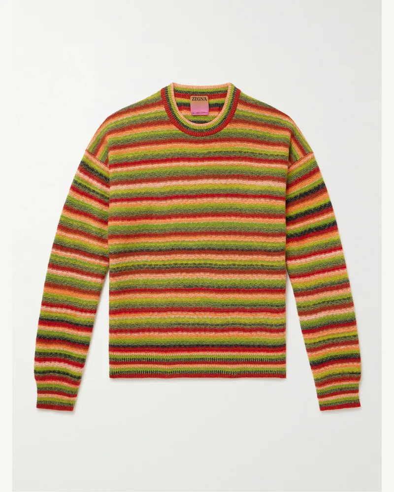 ZEGNA x The Elder Statesman Pullover aus einer recycelten „Oasi“-Kaschmir-Wollmischung Braun