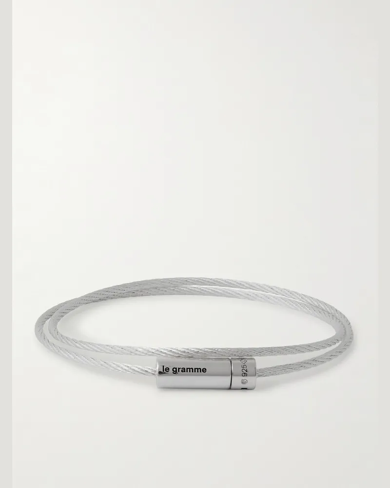 Le Gramme 9g Double Turn Polished Recycled-Sterling Silver Cable Bracelet Silver