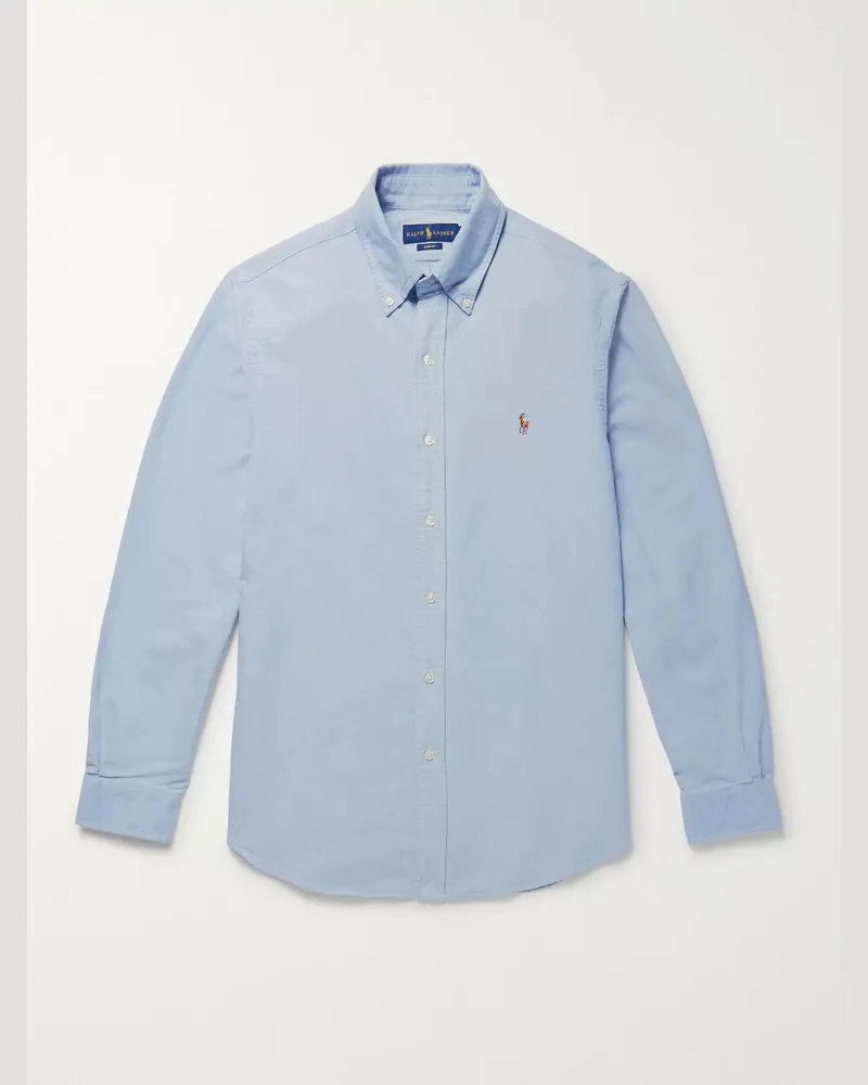 Ralph Lauren Schmal geschnittenes Hemd aus Baumwoll-Oxford Blau