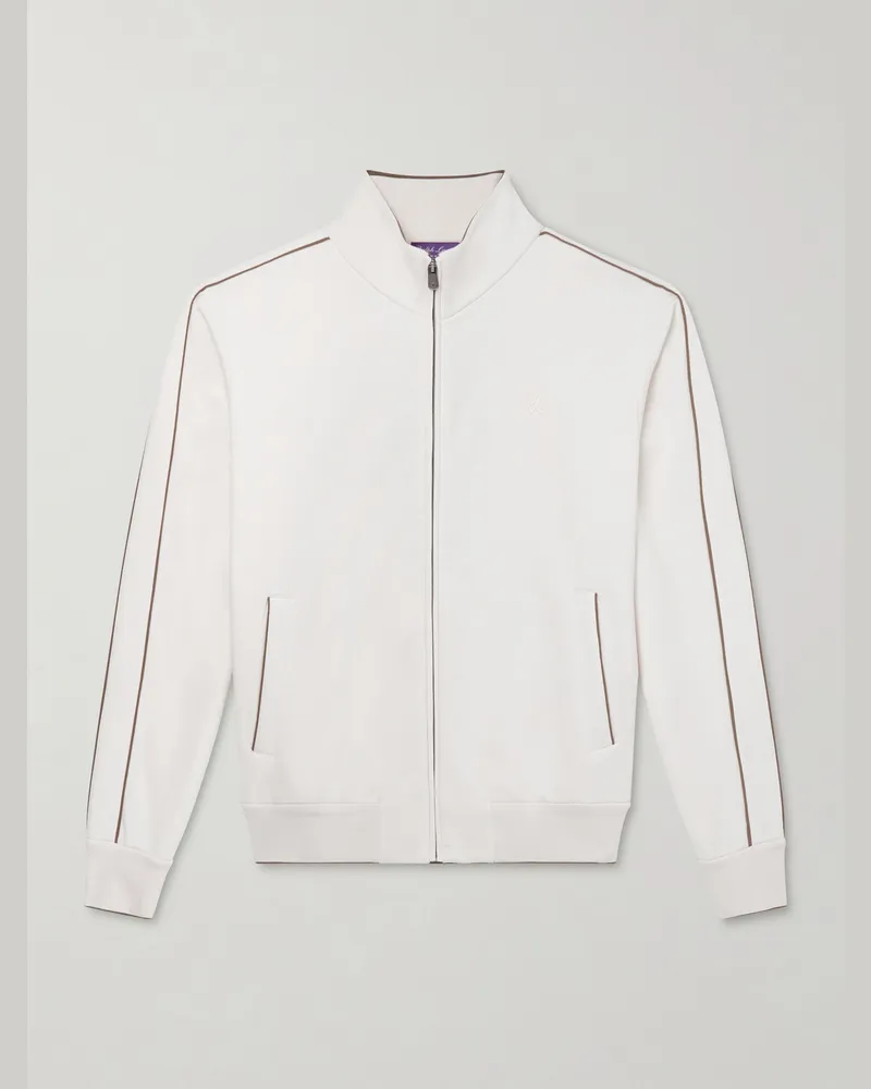 Ralph Lauren Wimbledon Logo-Embroidered Cotton and Cashmere-Blend Sweater Neutrals
