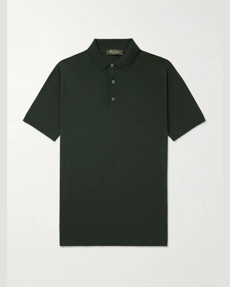 Loro Piana Wish® Wool Polo Shirt Green