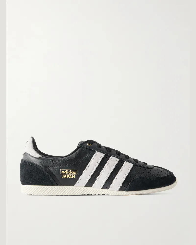 adidas Japan Sneakers aus gewalktem Leder mit Velourslederbesatz Schwarz