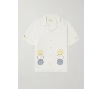 Damien Poulain Hemd aus einer Leinen-Baumwollmischung mit Stickereien und wandelbarem Kragen
