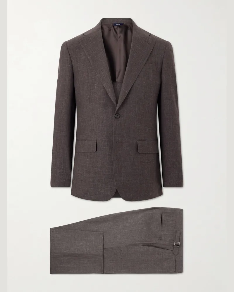 Thom Sweeney Wool, Linen and Silk-Blend Suit Brown