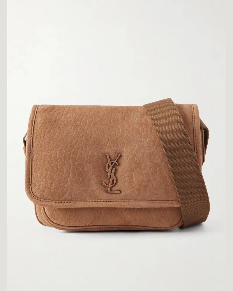 Saint Laurent Niki Nubuck Shoulder Bag Brown