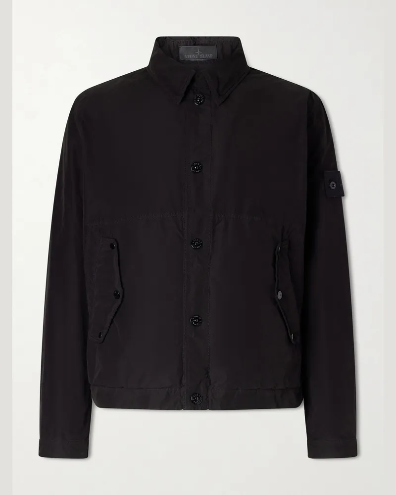 Stone Island GHOST David Garment-Dyed Canvas Jacket Black