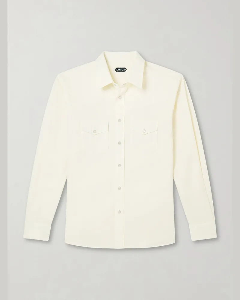 Tom Ford Jeanshemd in Stückfärbung Gelb