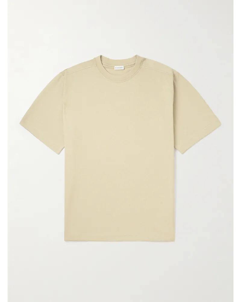 Burberry T-Shirt aus Baumwoll-Jersey mit Logostickerei Neutral