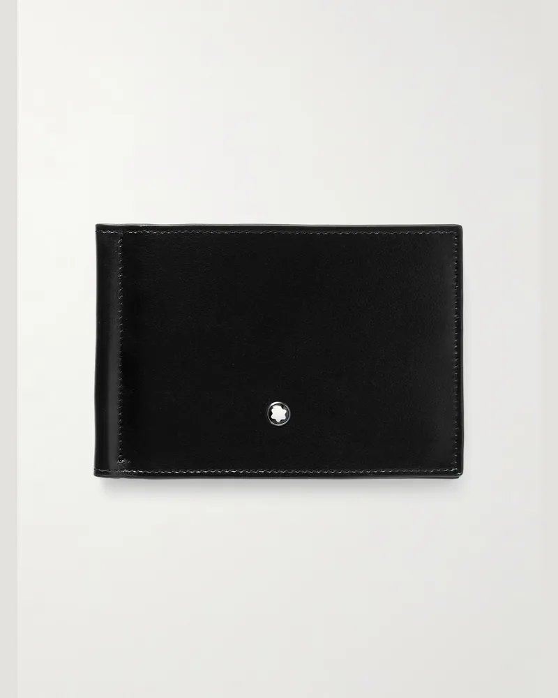 Montblanc Aufklappbares Portemonnaie aus Leder Schwarz