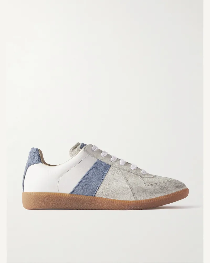 Maison Margiela Replica Sneakers aus Veloursleder und Leder in Distressed-Optik replica Weiß