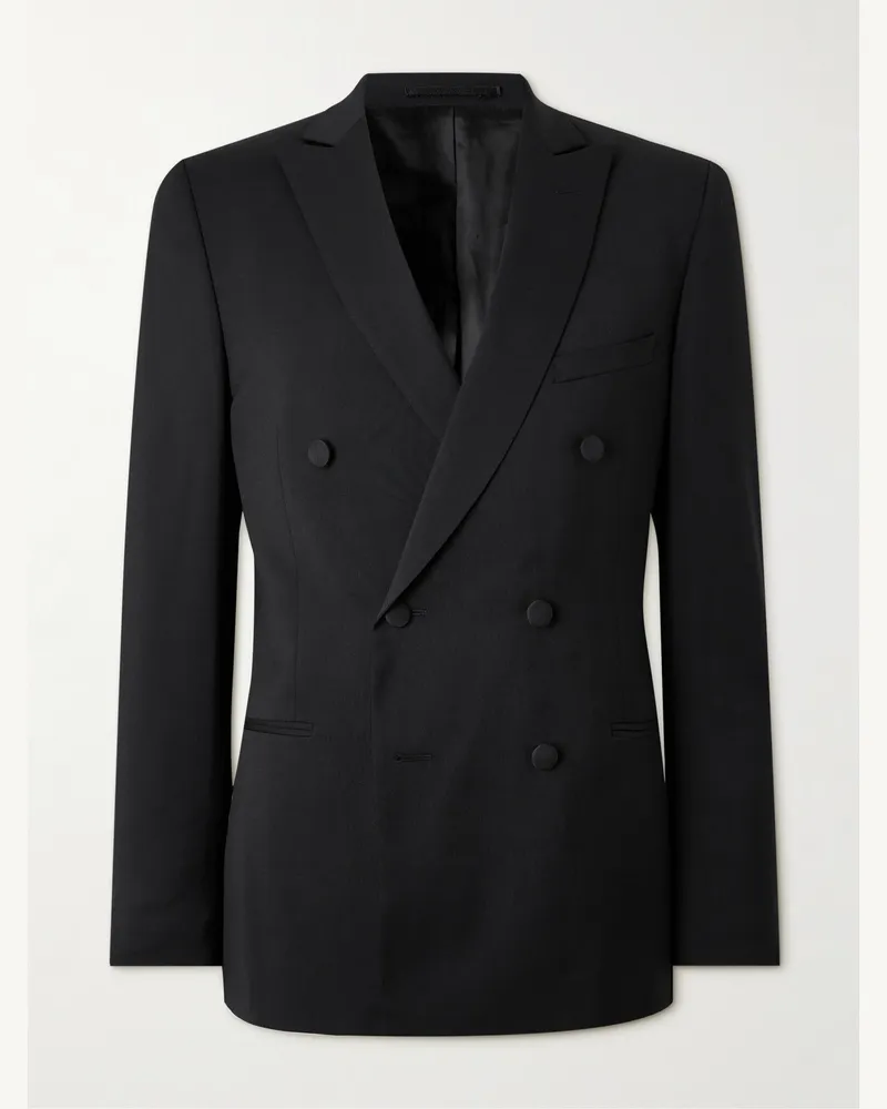MR P. Double Breast Wool Tuxedo Jacket Black