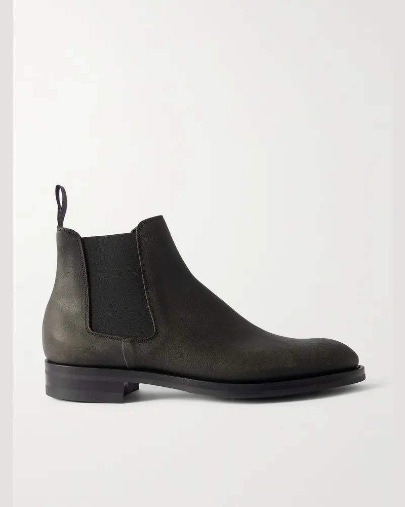Edward Green Govan Chelsea Boots aus gewachstem Veloursleder Braun