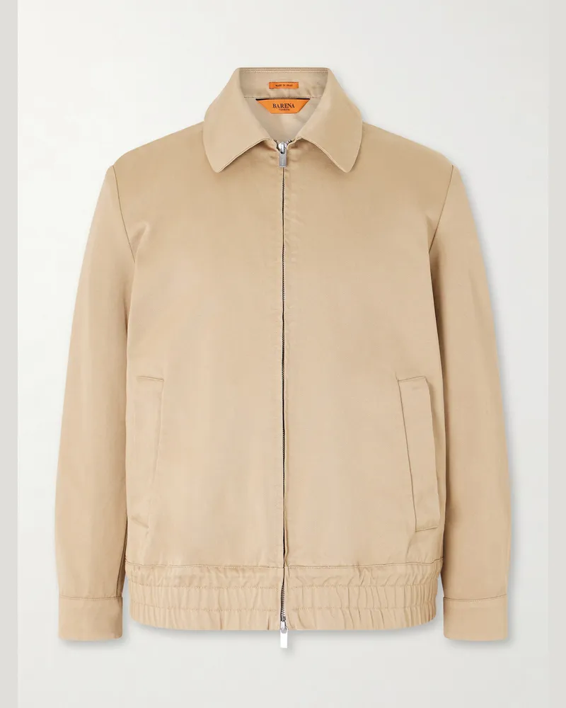 BARENA Cotton-Gabardine Blouson Jacket Neutrals