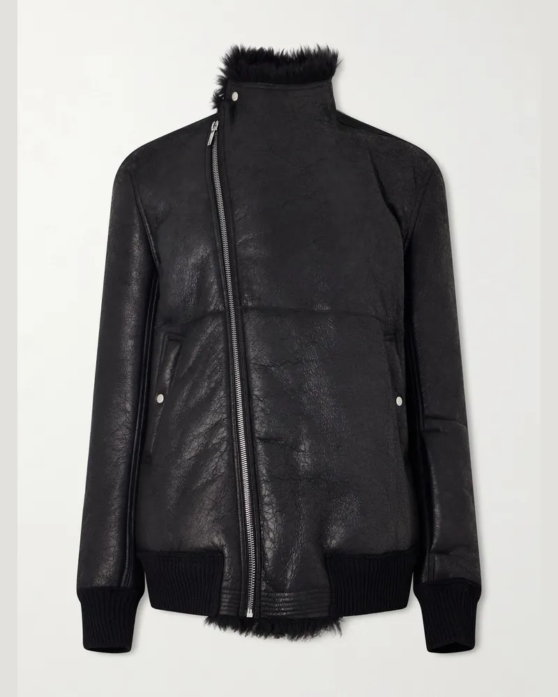 Rick Owens Hollywood Flight Shearling Jacket Black