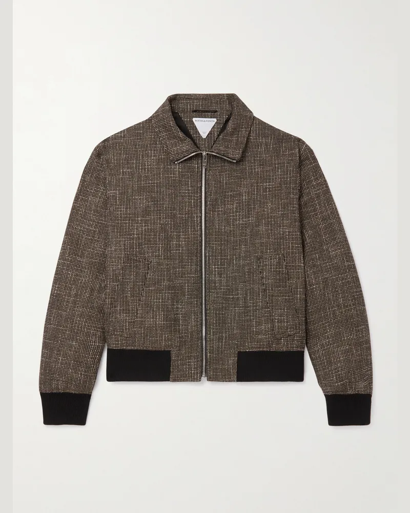 Bottega Veneta Blouson aus Tweed aus einer Wollmischung Braun